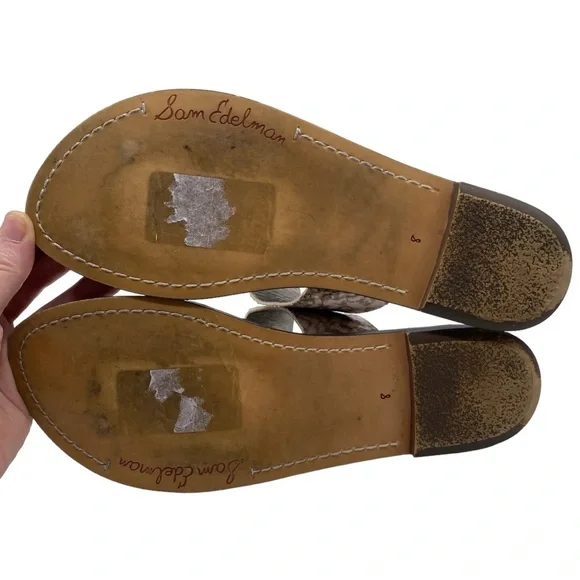 Sam Edelman Womens Shoes Gus Sandals Snake Leather Slip On Thong Casual Size 8 - Picture 8 of 11